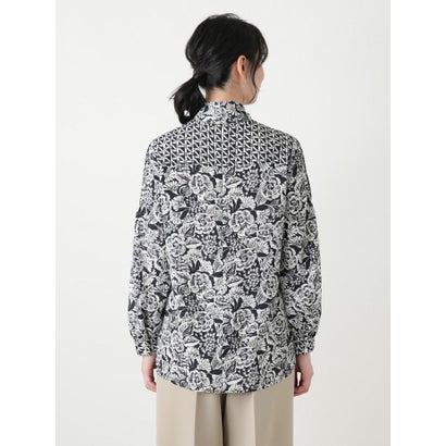 ペイズリーボウタイブラウス【ROCHAS Premiere】 （サックスブルー）｜詳細画像