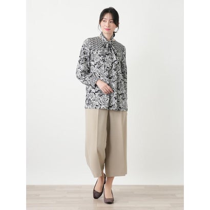 ペイズリーボウタイブラウス【ROCHAS Premiere】 （サックスブルー）｜詳細画像