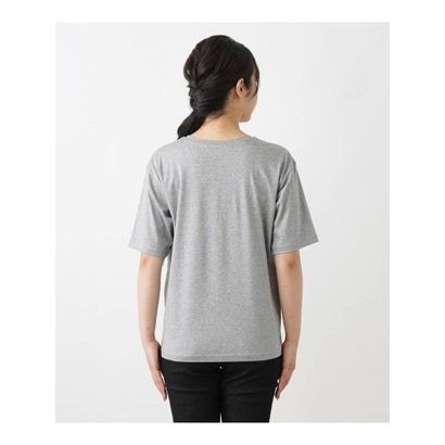 レリアン Leilian フラワーモチーフTシャツ （グレー）｜詳細画像