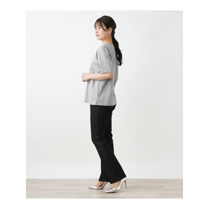 レリアン Leilian フラワーモチーフTシャツ （グレー）｜詳細画像