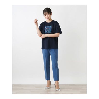 レリアン Leilian フラワーモチーフTシャツ （グレー）｜詳細画像