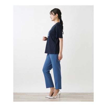 レリアン Leilian フラワーモチーフTシャツ （グレー）｜詳細画像