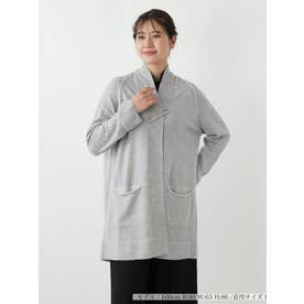 刺繍入りラメニットカーディガン （グレー）
