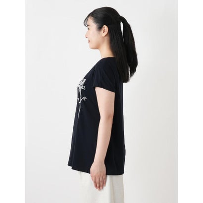 刺繍クルーネックTシャツ （ブラック）｜詳細画像