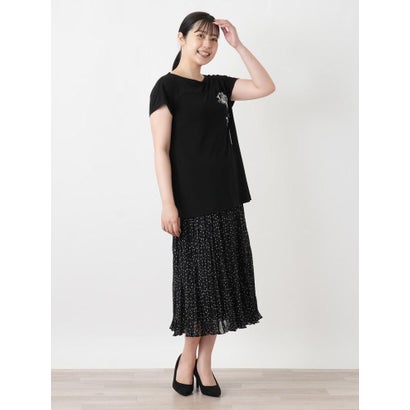 刺繍クルーネックTシャツ （ネイビー）｜詳細画像