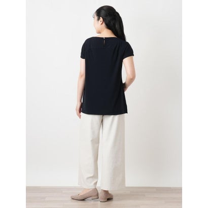 刺繍クルーネックTシャツ （ネイビー）｜詳細画像