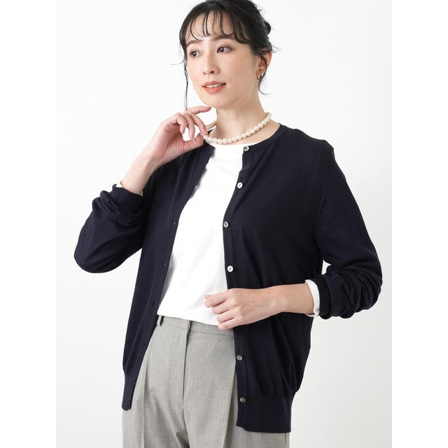 クルーネックカーディガン （ネイビー）