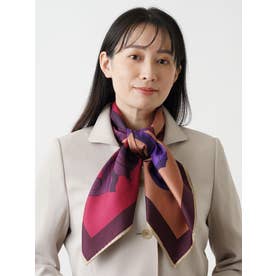 シルク大判スカーフ （ボルドー）