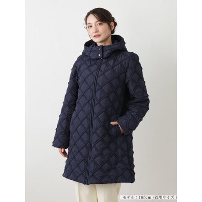 キルティングフーデッドコート【Leilian WHITE LABEL】 （ネイビー）｜詳細画像