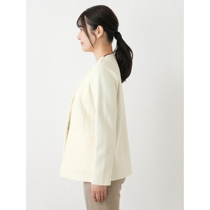 ツイード切替ジャケット【ROCHAS Premiere】 （アイボリー）｜詳細画像