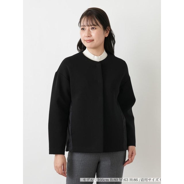 異素材切替ジャケット （ブラック）