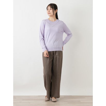 レリアン Leilian ケーブル編みクルーネックニット【ROCHAS Premiere】 （ミントグリーン）｜詳細画像