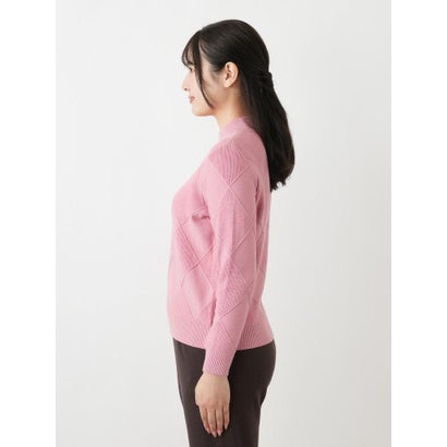 レリアン Leilian アーガイル柄ハイネックニット【ROCHAS Premiere】 （ピーコックグリーン）｜詳細画像