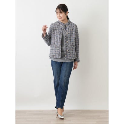 ツイードノーカラージャケット【ROCHAS Premiere】 （グレー系）｜詳細画像