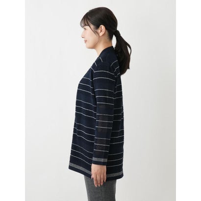 半袖ニット+カーディガンアンサンブル【Leilian WHITE LABEL】 （ネイビー）｜詳細画像