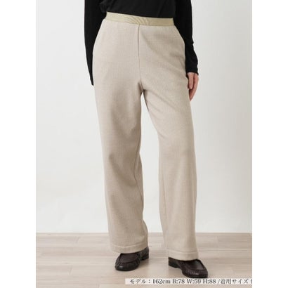 レリアン Leilian ボンバーヒートヘリンボーン柄ストレートパンツ （ベージュ）｜詳細画像
