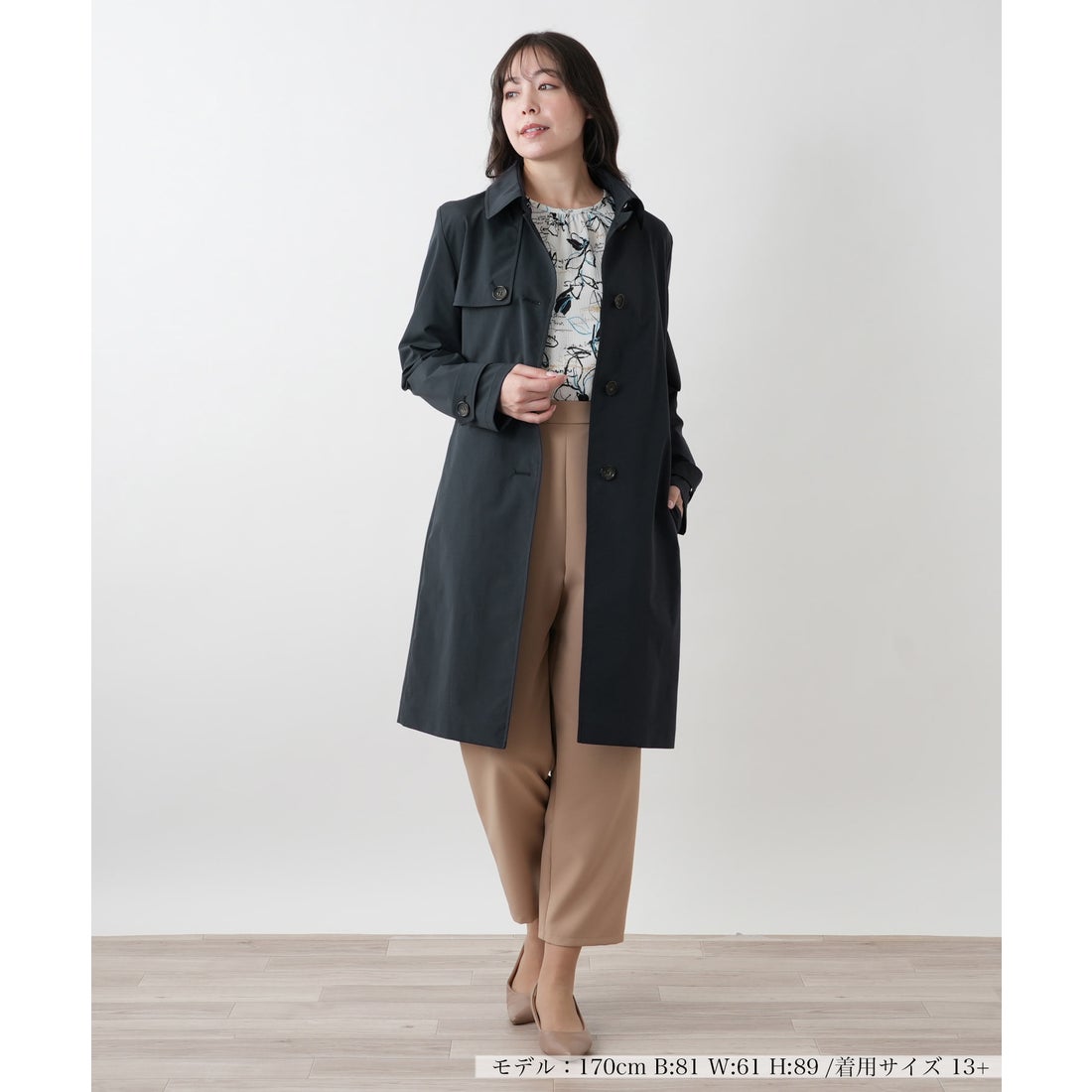レリアンプラスハウス Leilian PLUS HOUSE トレンチコート （ネイビー 