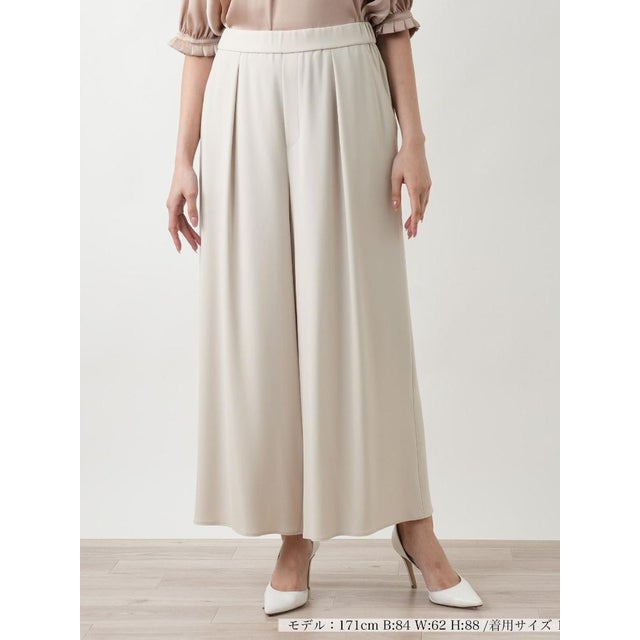 【店頭人気】ワイドパンツ （ベージュ）