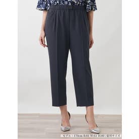 【UVケア・接触冷感・はっ水】クロップドパンツ【Leilian WHITE LABEL】 （ネイビー）