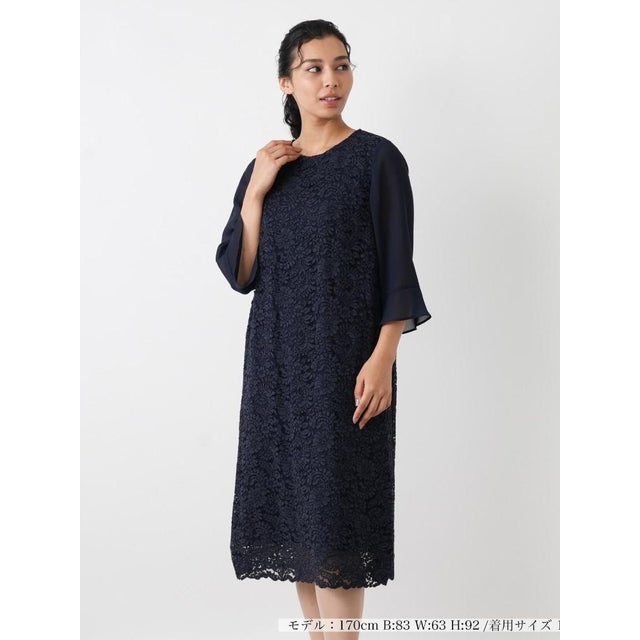 ワンピース【Leilian WHITE LABEL】【セレモニー】 （ネイビー）