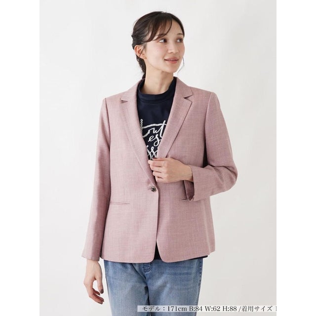 【店頭人気】杢調テーラードジャケット （レッド）
