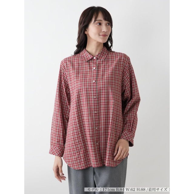 リバーシブルチェックシャツ （ボルドー）