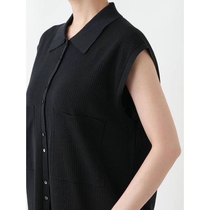レリアンプラスハウス Leilian PLUS HOUSE 【店頭人気】ロングニットジレ【プラス企画】 （ブラック）｜詳細画像