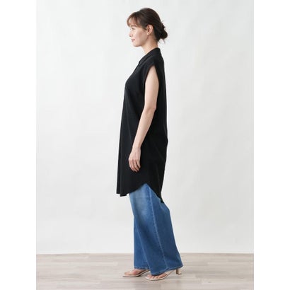 レリアンプラスハウス Leilian PLUS HOUSE 【店頭人気】ロングニットジレ【プラス企画】 （ブラック）｜詳細画像