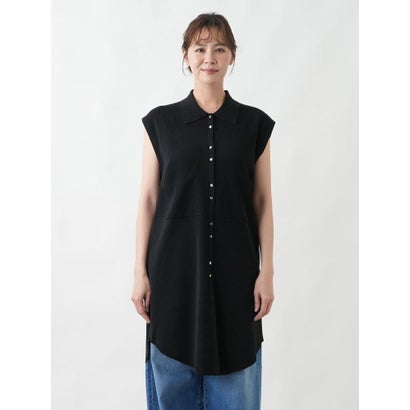 レリアンプラスハウス Leilian PLUS HOUSE 【店頭人気】ロングニットジレ【プラス企画】 （ブラック）｜詳細画像