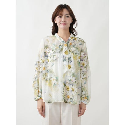 レリアンプラスハウス Leilian PLUS HOUSE ブラウス【ROCHAS Premiere】 （グリーン）｜詳細画像