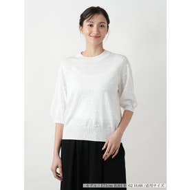 【店頭人気】リボンモチーフニットトップス （アイボリー）