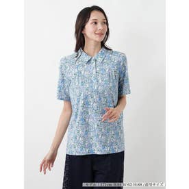ポロシャツ【Leilian WHITE LABEL】【接触冷感】 （コバルトブルー）