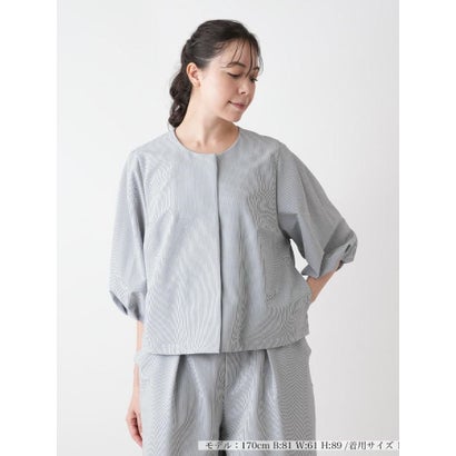 【店頭人気】ノーカラージャケット【BOURGE】 （グレー系）｜詳細画像