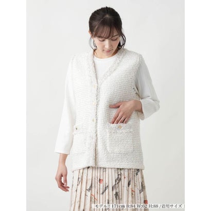 レリアンプラスハウス Leilian PLUS HOUSE 【店頭人気】ラメニットジレ【プラス企画】 （アイボリー）｜詳細画像