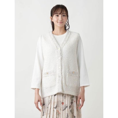 レリアンプラスハウス Leilian PLUS HOUSE 【店頭人気】ラメニットジレ【プラス企画】 （アイボリー）｜詳細画像