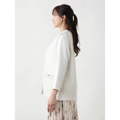レリアンプラスハウス Leilian PLUS HOUSE 【店頭人気】ラメニットジレ【プラス企画】 （アイボリー）｜詳細画像
