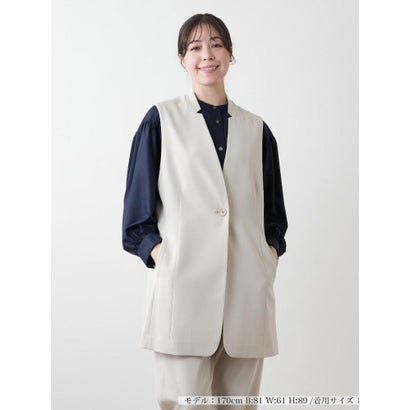 レリアンプラスハウス Leilian PLUS HOUSE 【店頭人気】ロングベスト【プラス企画】 （ベージュ）｜詳細画像