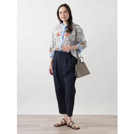 【店頭人気】【UVケア・吸水・速乾】クロップドパンツ【Leilian WHITE LABEL】 （ネイビー）
