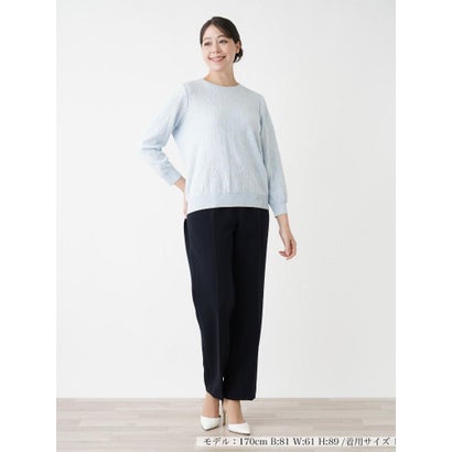 【店頭人気】フラワー柄カットソー （サックスブルー）｜詳細画像