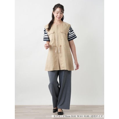 レリアンプラスハウス Leilian PLUS HOUSE 【店頭人気】ドロストロングベスト【ROCHAS Premiere】 （ベージュ）｜詳細画像