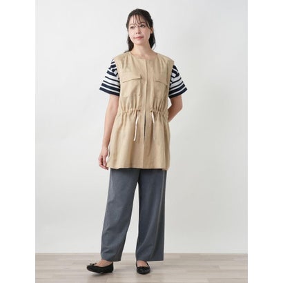 レリアンプラスハウス Leilian PLUS HOUSE 【店頭人気】ドロストロングベスト【ROCHAS Premiere】 （ベージュ）｜詳細画像