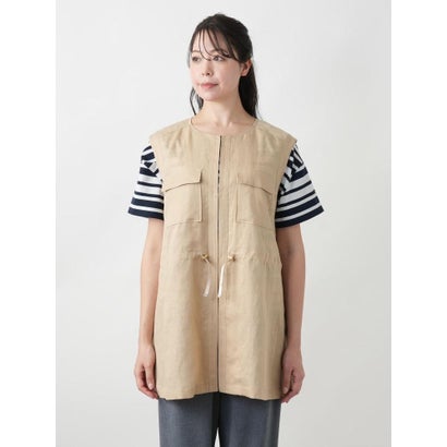 レリアンプラスハウス Leilian PLUS HOUSE 【店頭人気】ドロストロングベスト【ROCHAS Premiere】 （ベージュ）｜詳細画像