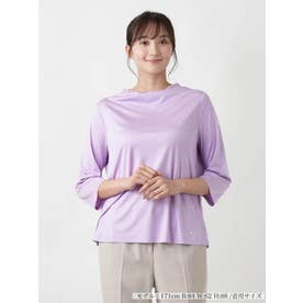 【店頭人気】ドレープネックカットソー （パープル）