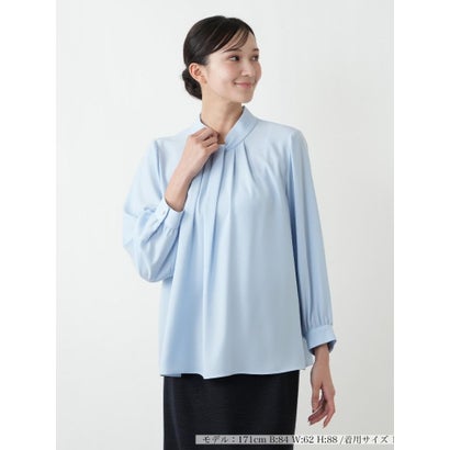 【店頭人気】洗えるストレッチブラウス （コバルトブルー）｜詳細画像