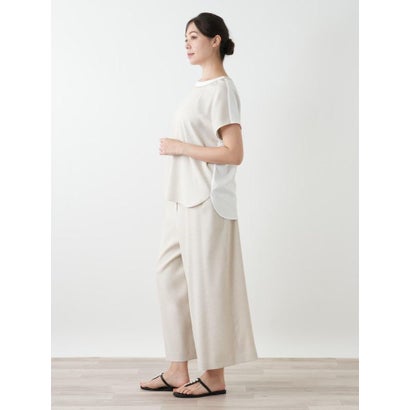 レリアンプラスハウス Leilian PLUS HOUSE 【店頭人気】異素材切替カットソー （ベージュ）｜詳細画像