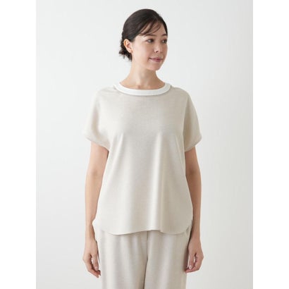 レリアンプラスハウス Leilian PLUS HOUSE 【店頭人気】異素材切替カットソー （ベージュ）｜詳細画像
