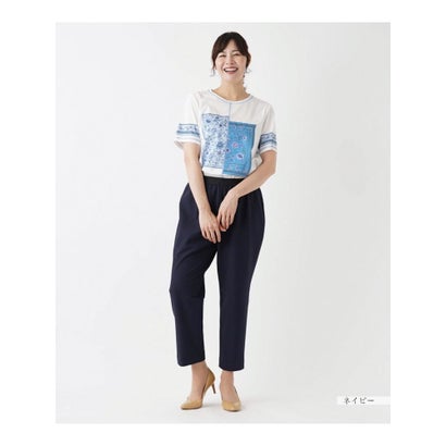 【店頭人気】ストレッチクロップドテーパードパンツ （エクリュベージュ）｜詳細画像