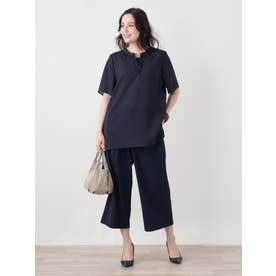 【店頭人気】クロップドワイドパンツ （ネイビー）