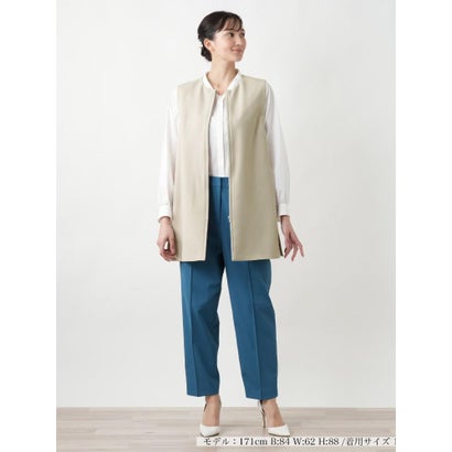 【店頭人気】ノーカラーベスト （ベージュ）｜詳細画像