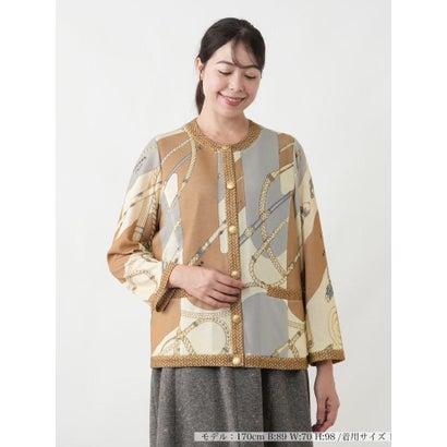 レリアンプラスハウス Leilian PLUS HOUSE ニットジャケット【ROCHAS Premiere】 （キャメル）｜詳細画像